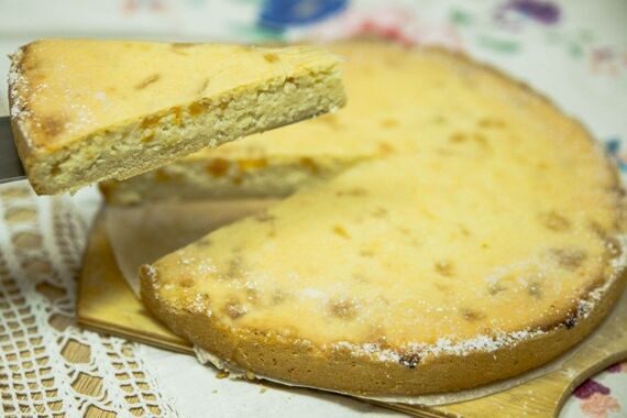 Творожный пай с персиком